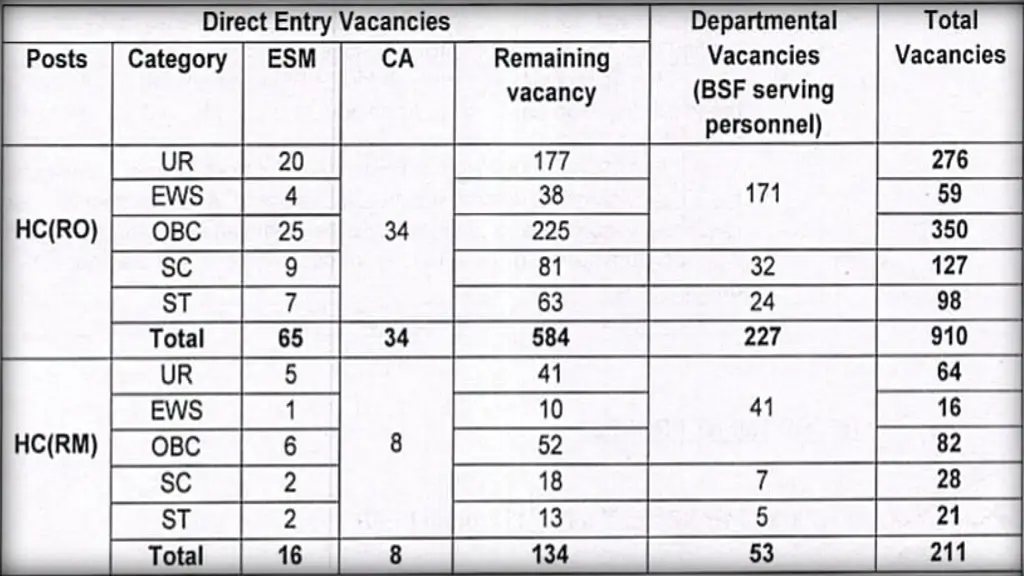 BSF Head Constable 2025 Post Details