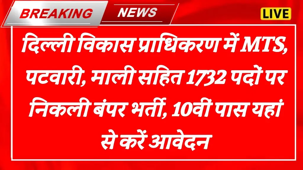 DDA Vacancy 2025